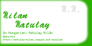 milan matulay business card