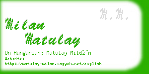 milan matulay business card